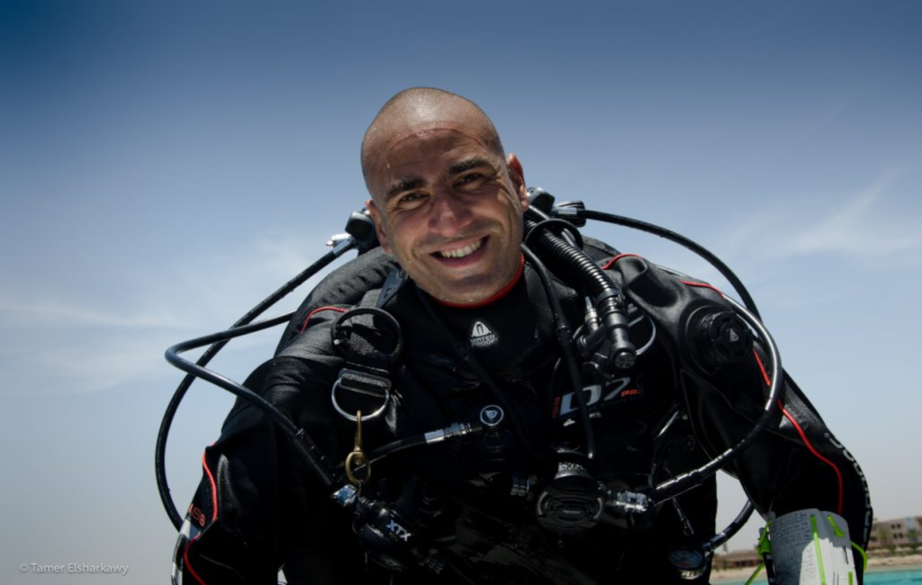 Special officer Egyptian Army Ahmed Gabr has spent 17 years as a diving instructor