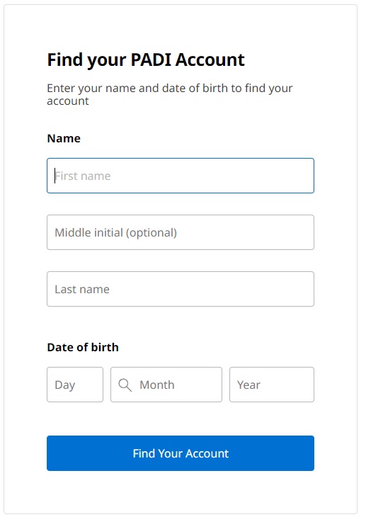 Lookup for information in PADI site